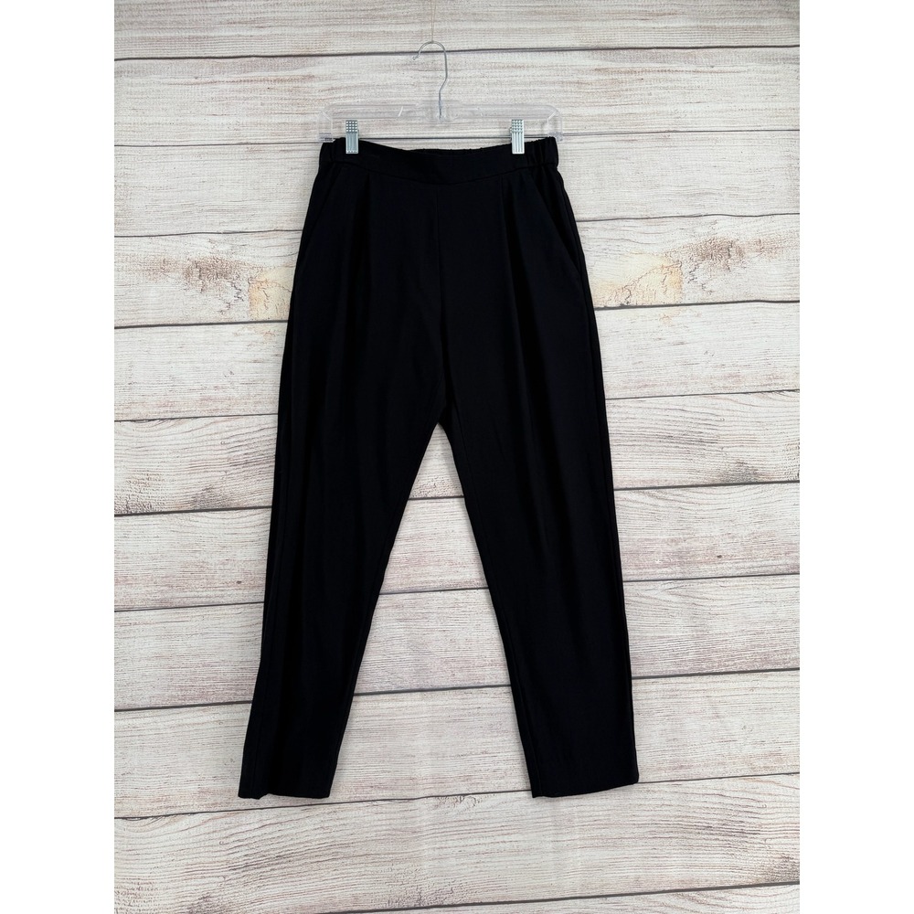 AllSaints Aleida Trouser Women Size 2 Black Pleated Tapered Elastic Waist WT018P